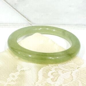 Vintage Green Stone Bangle Bracelet